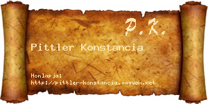 Pittler Konstancia névjegykártya